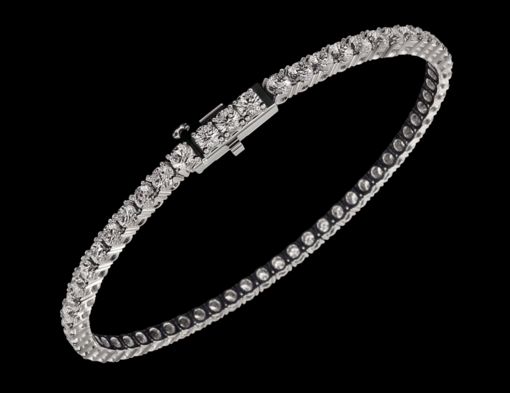 Women 4 Carat Lab Grown Tennis Bracelet 14K White Gold
