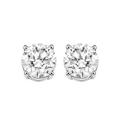 Women Gold Jewelry Round Lab Grown Diamond GIA CERTIFIED Stud Earring 4 Ct.