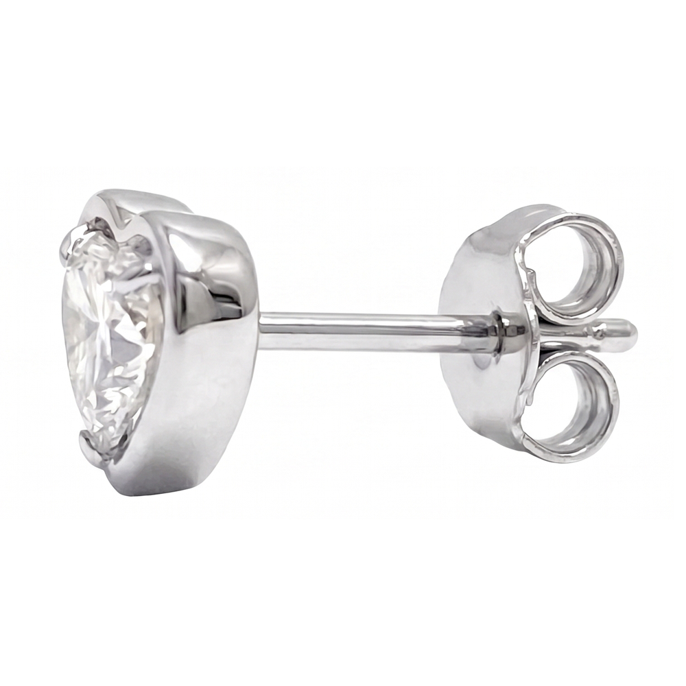 Women Heart Cut Lab Grown Diamonds Stud Earring 2 Carat Prong Setting 