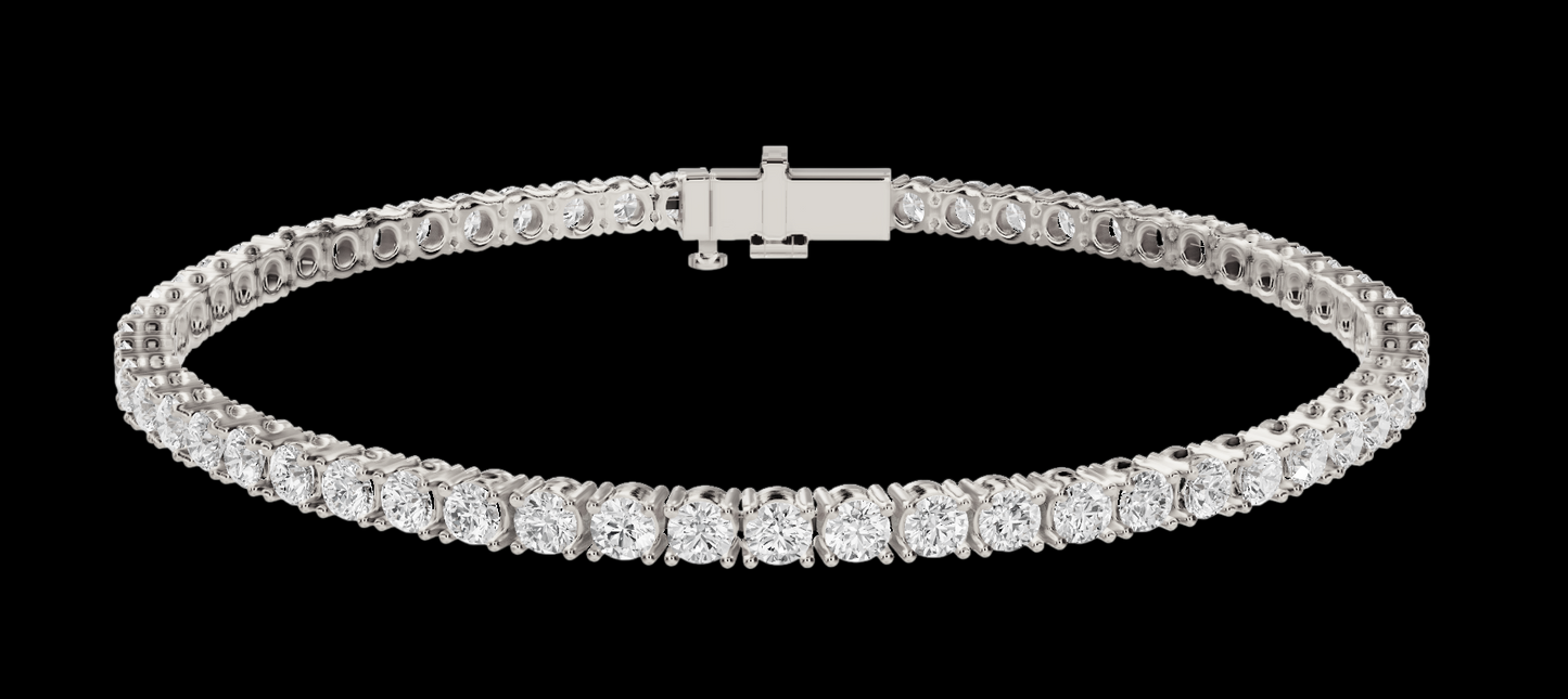 Women Lab Grown Tennis Bracelet 7 Carat 14K White Gold