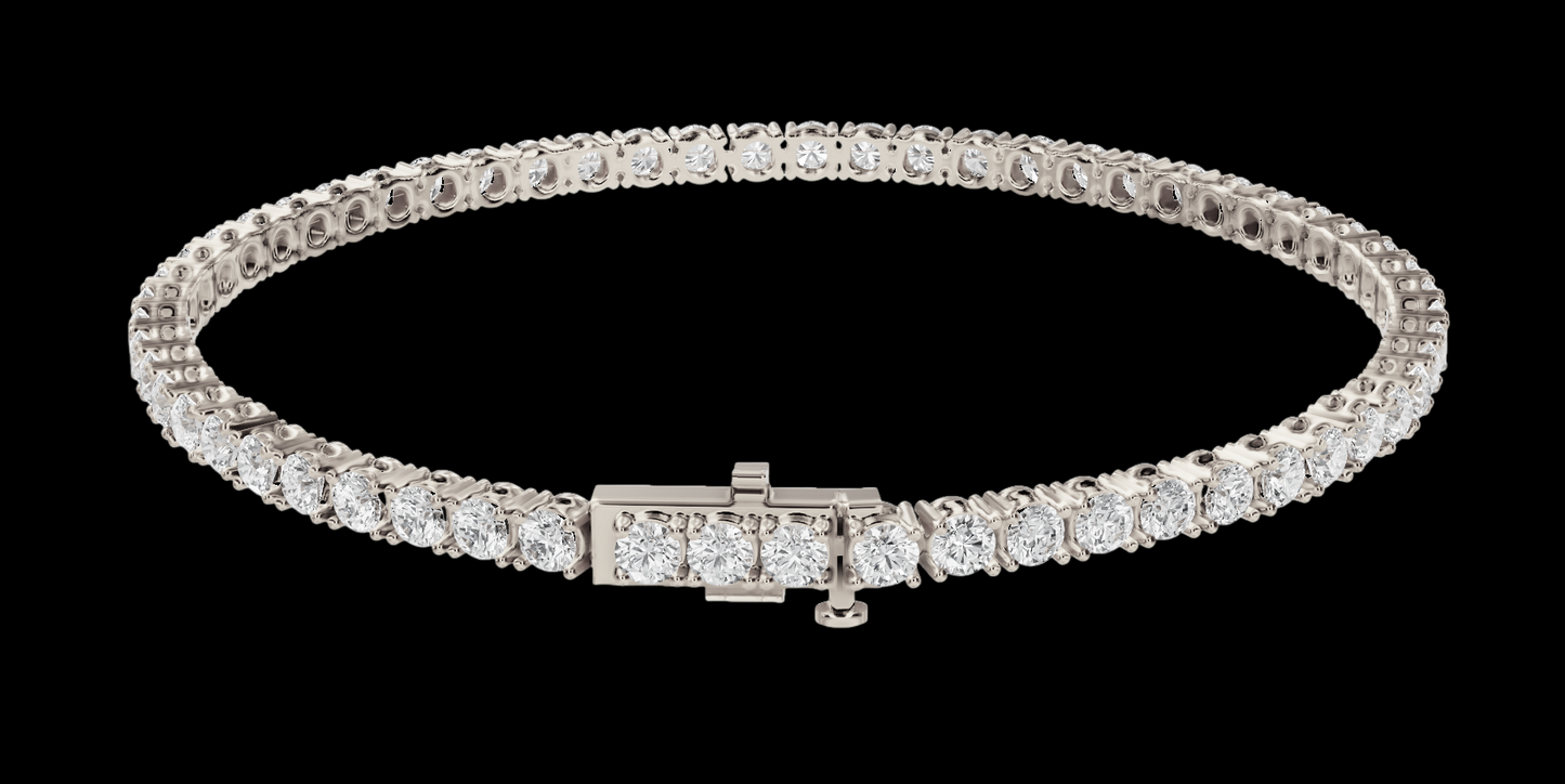 Women Lab Grown Tennis Bracelet 7 Carat 14K White Gold