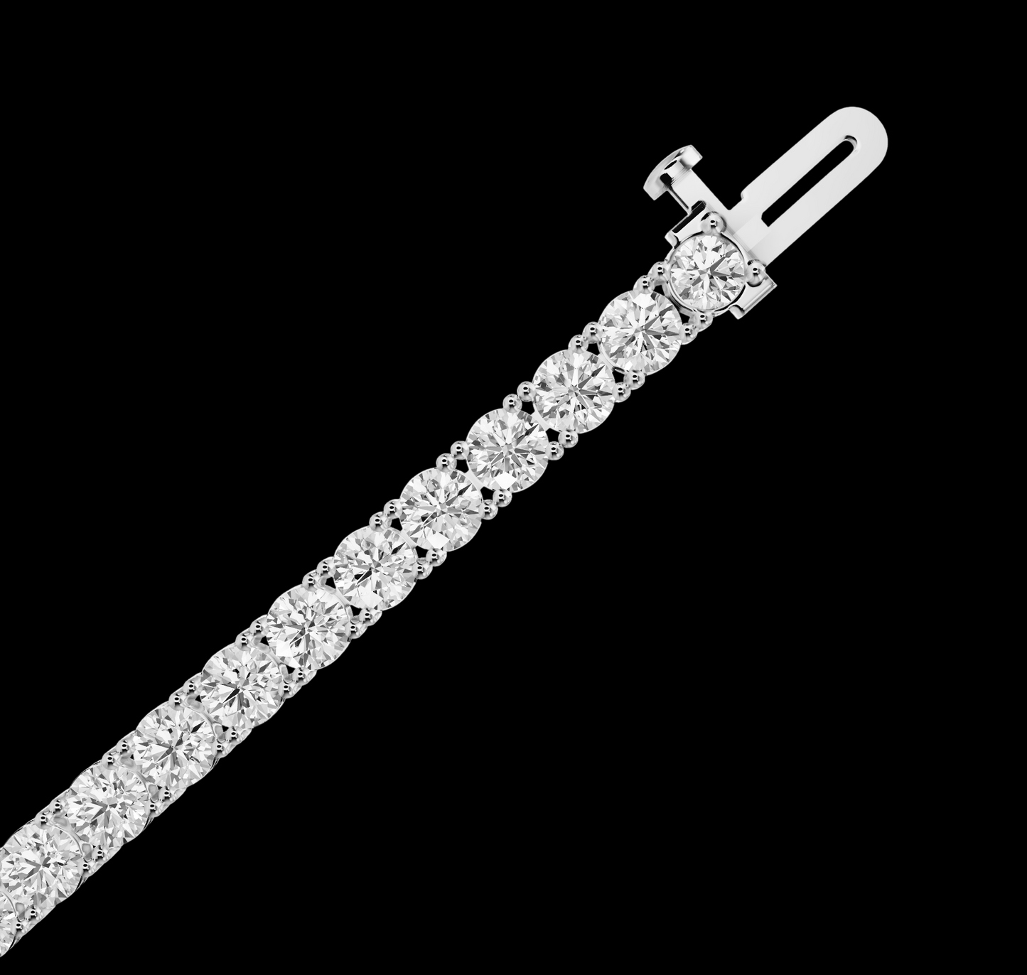 Women Lab Grown Tennis Bracelet 7 Carat 14K White Gold