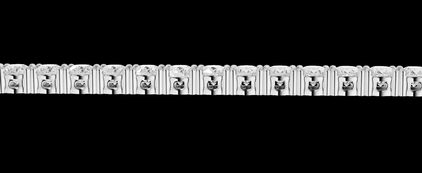 Women Lab Grown Tennis Bracelet 7 Carat 14K White Gold
