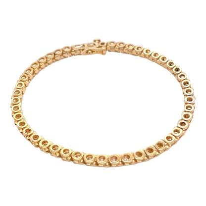 Women Round Lab Grown Diamond Tennis Bracelet Solid Yellow Gold Jewelry 5 Ct