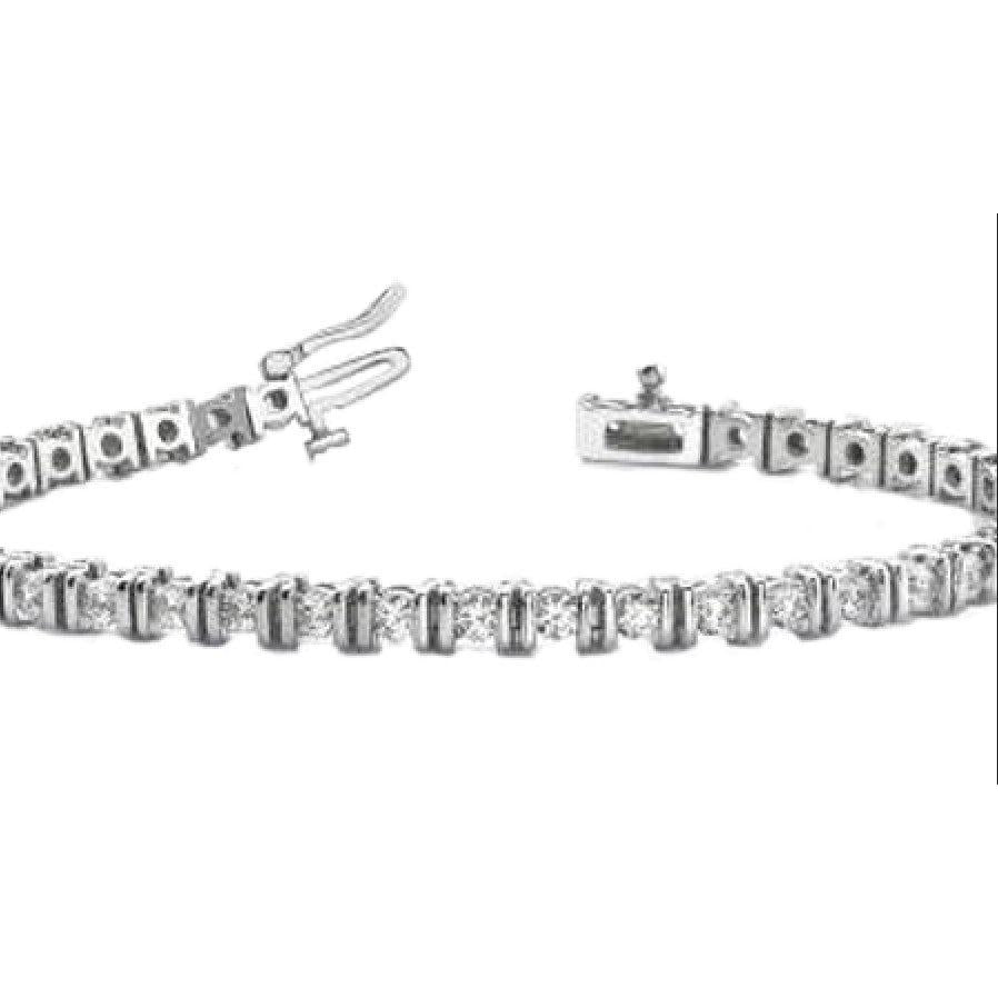 Women Sparkling 4 Ct Round Cut Real Natural Earth Mined Diamonds Tennis Bracelet White Gold