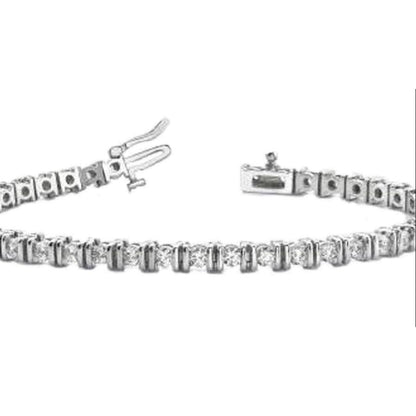 Women Sparkling 4 Ct Round Cut Real Natural Earth Mined Diamonds Tennis Bracelet White Gold