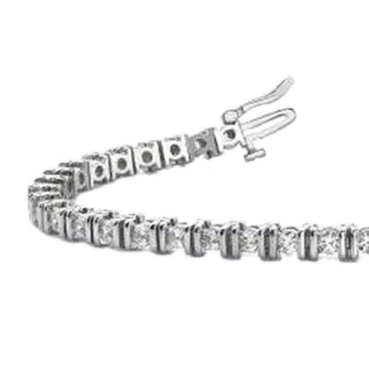 Women Sparkling 4 Ct Round Cut Real Natural Earth Mined Diamonds Tennis Bracelet White Gold