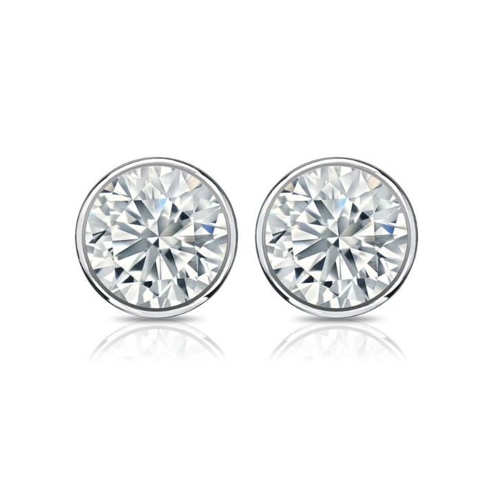 Women Studs Earring 4 Carats GIA Certified Lab Grown Diamonds Gold White 14K New