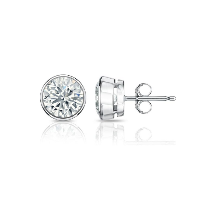 Women Studs Earring 4 Carats GIA Certified Lab Grown Diamonds Gold White 14K New