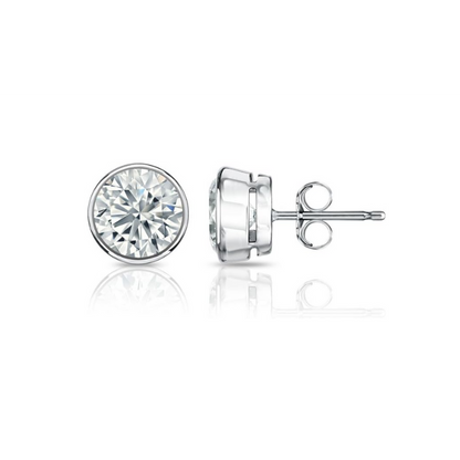 Women Studs Earring 4 Carats GIA Certified Lab Grown Diamonds Gold White 14K New