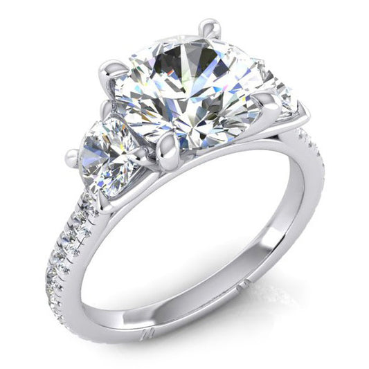 Women's Engagement Ring Round Mined Natural Real Diamond ( Not Lab Grown )