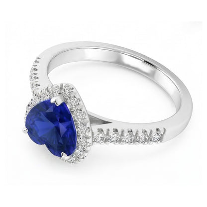natural round sapphire 3.50ct ring top view