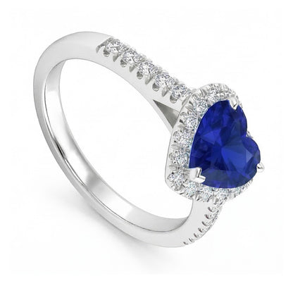 natural round sapphire 3.50ct ring profile view