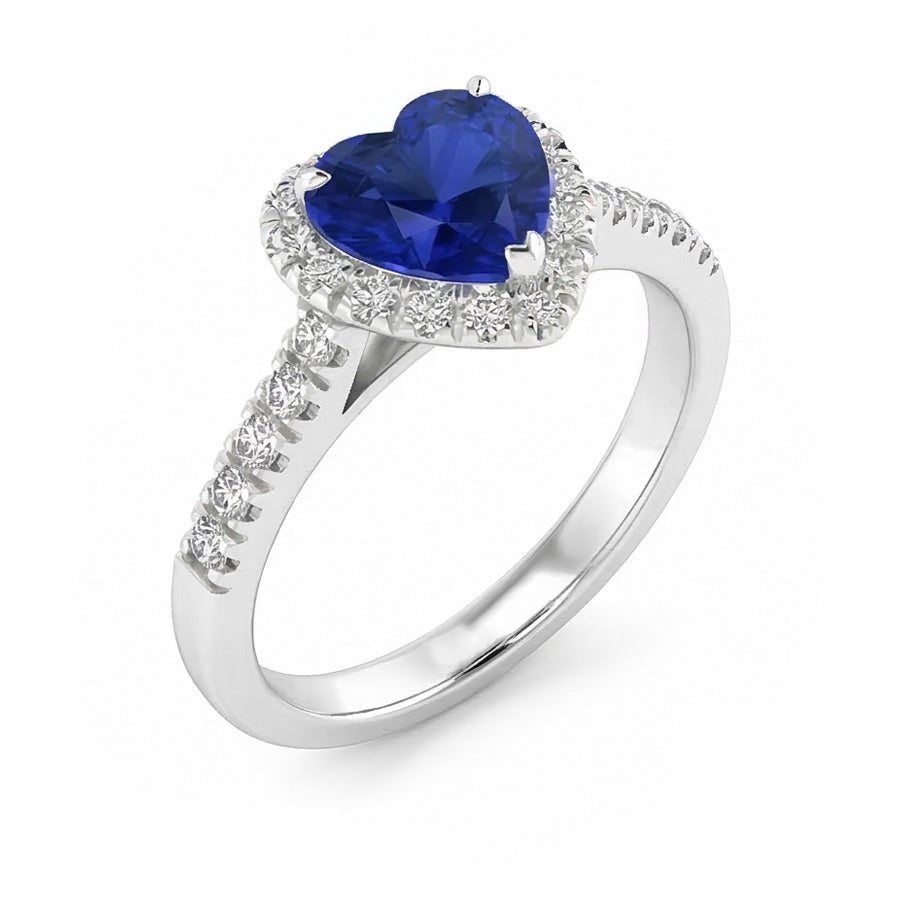 natural round sapphire 3.50ct ring close up detail