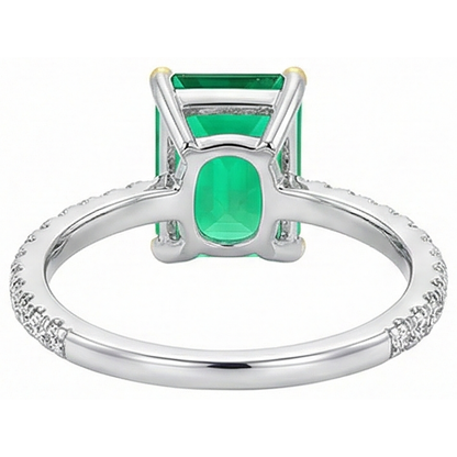 Natural Real ( Not Lab Grown ) Women's Gemstone Jewelry Green Emerald GIA Ring
