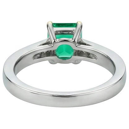 Natural Real ( Not Lab Grown ) Women’s Gemstone Ring Green Emerald GIA Prong Setting