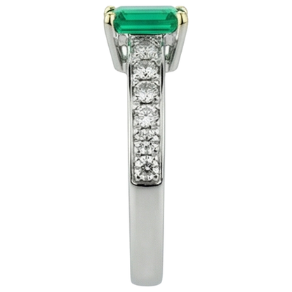 Natural Real ( Not Lab Grown ) Women’s Gemstone Ring Green Emerald GIA Prong Setting