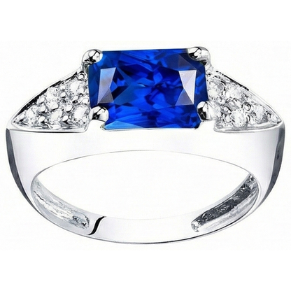 natural round sapphire 3.50ct ring front view