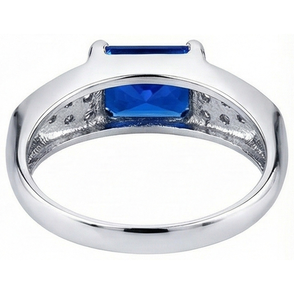 natural round sapphire 3.50ct ring on white background