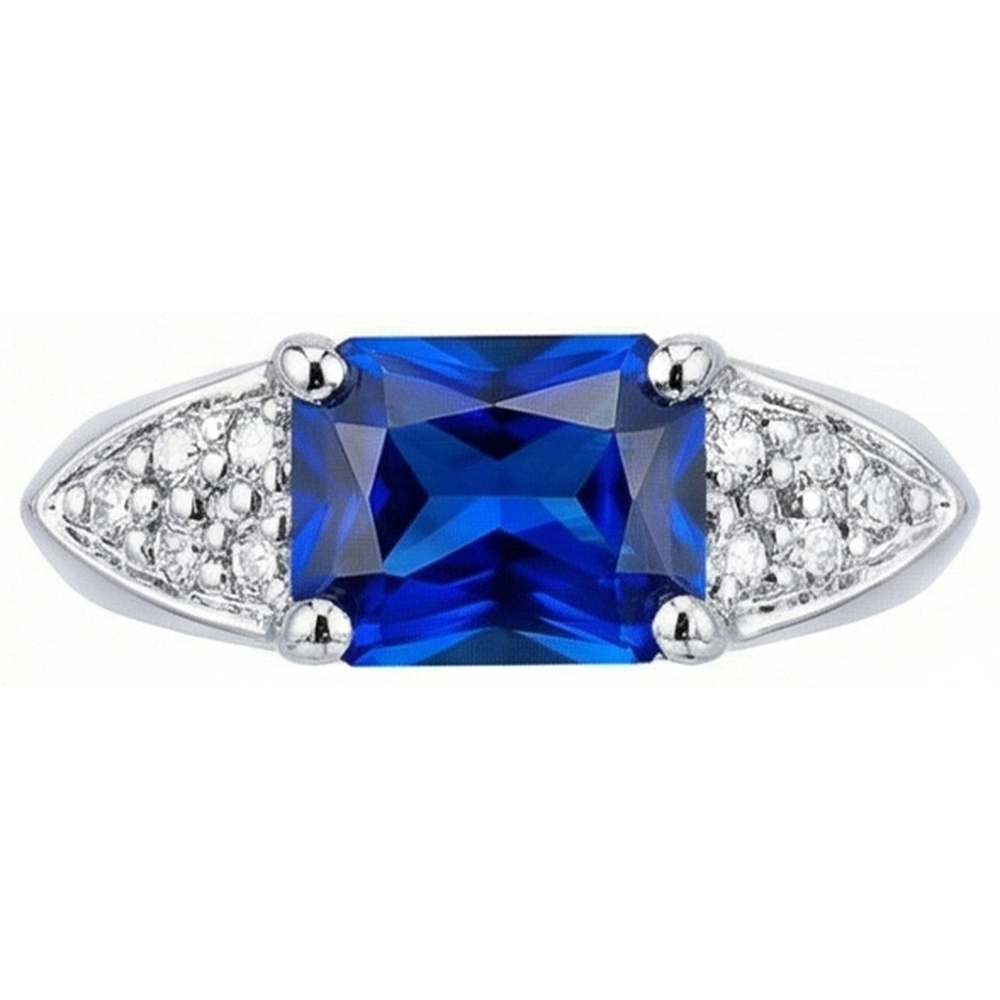 natural round sapphire 3.50ct ring side angle