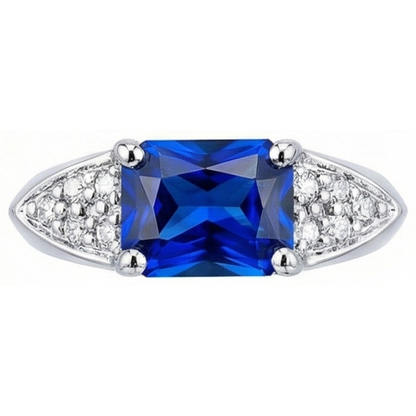 natural round sapphire 3.50ct ring side angle