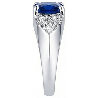 natural round sapphire 3.50ct ring top view