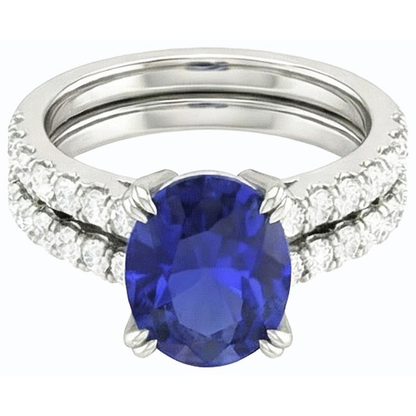 natural round sapphire 4.50ct ring side angle