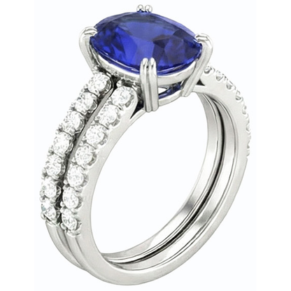 natural round sapphire 4.50ct ring close up detail