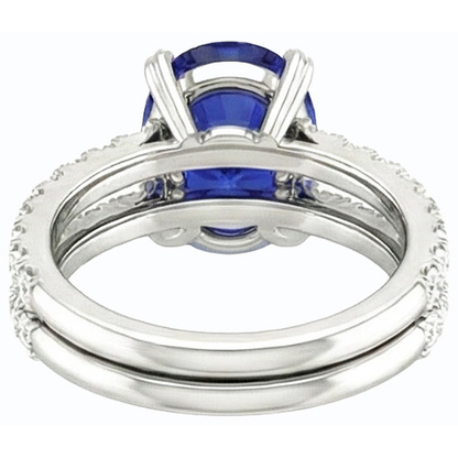 natural round sapphire 4.50ct ring profile view