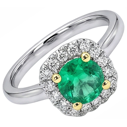 Natural Real ( Not Lab Grown ) Women’s Green Emerald GIA Halo Ring Diamond Casual Jewelry