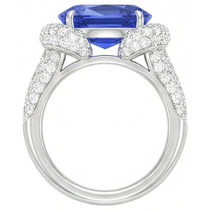 Women’s Natural Earth Mined Diamond Ring Oval Blue Sapphire 4 Carats Gold 14K Jewelry