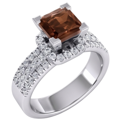 Women's Red Ruby Princess Engagement Ring