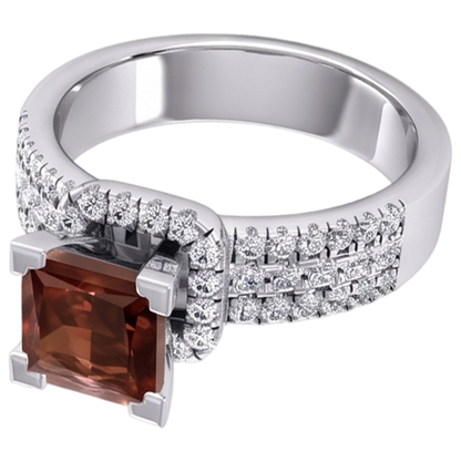Women's Red Ruby Princess Engagement Ring