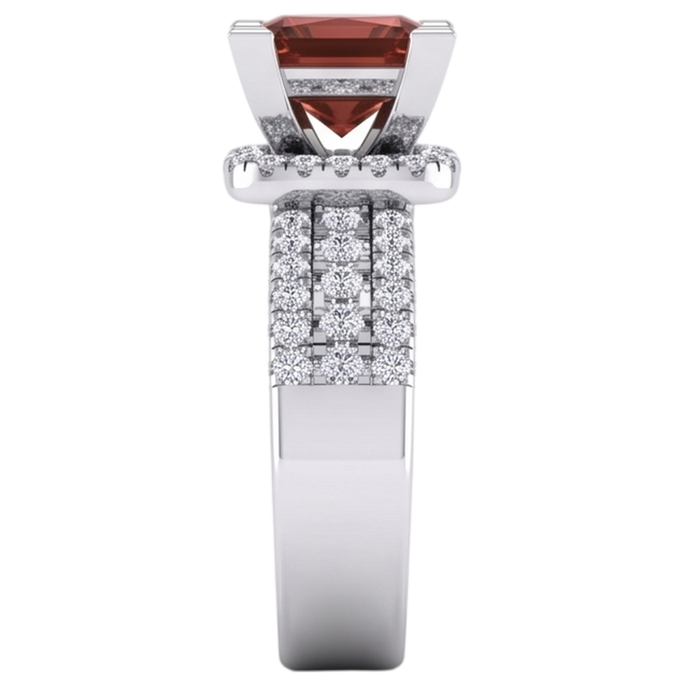 Women's Red Ruby Princess Engagement Ring