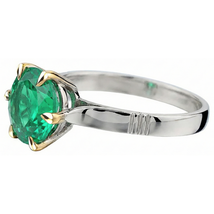 Natural Real ( Not Lab Grown ) Women’s Ring Green Emerald GIA Solitaire Jewelry