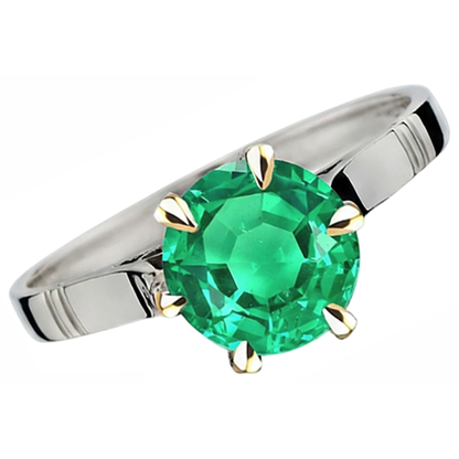 Natural Real ( Not Lab Grown ) Women’s Ring Green Emerald GIA Solitaire Jewelry