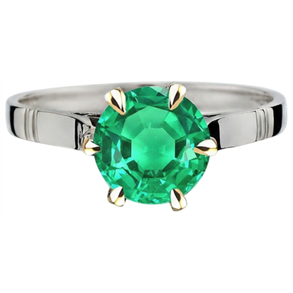 Natural Real ( Not Lab Grown ) Women’s Ring Green Emerald GIA Solitaire Jewelry