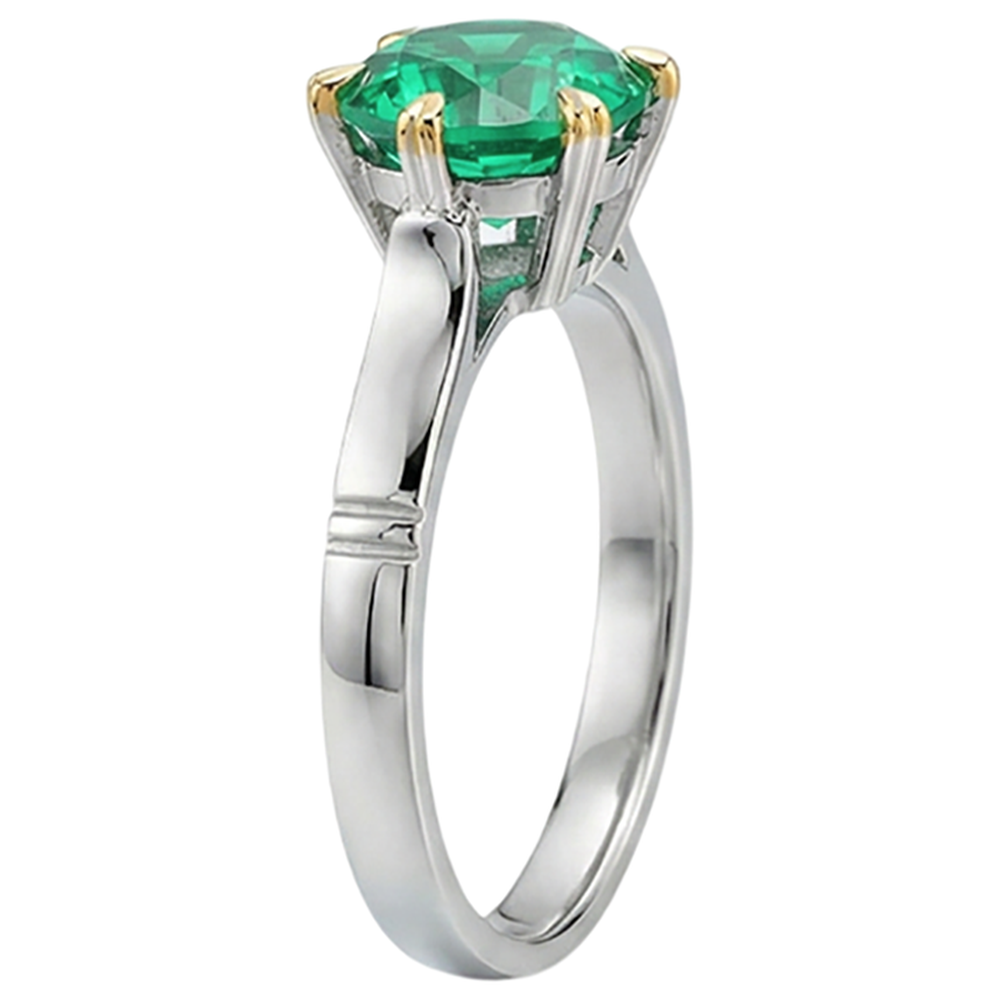 Natural Real ( Not Lab Grown ) Women’s Ring Green Emerald GIA Solitaire Jewelry
