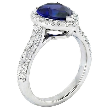 natural round sapphire 4ct ring profile view