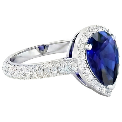 natural round sapphire 4ct ring top view