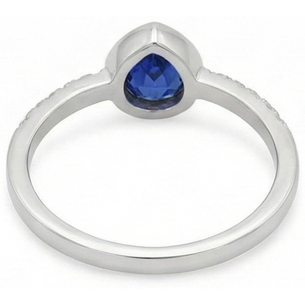 Natural Real ( Not Lab Grown )  Women's Solitaire Sapphire Ring With Accents Bezel Set 2.50 Carats