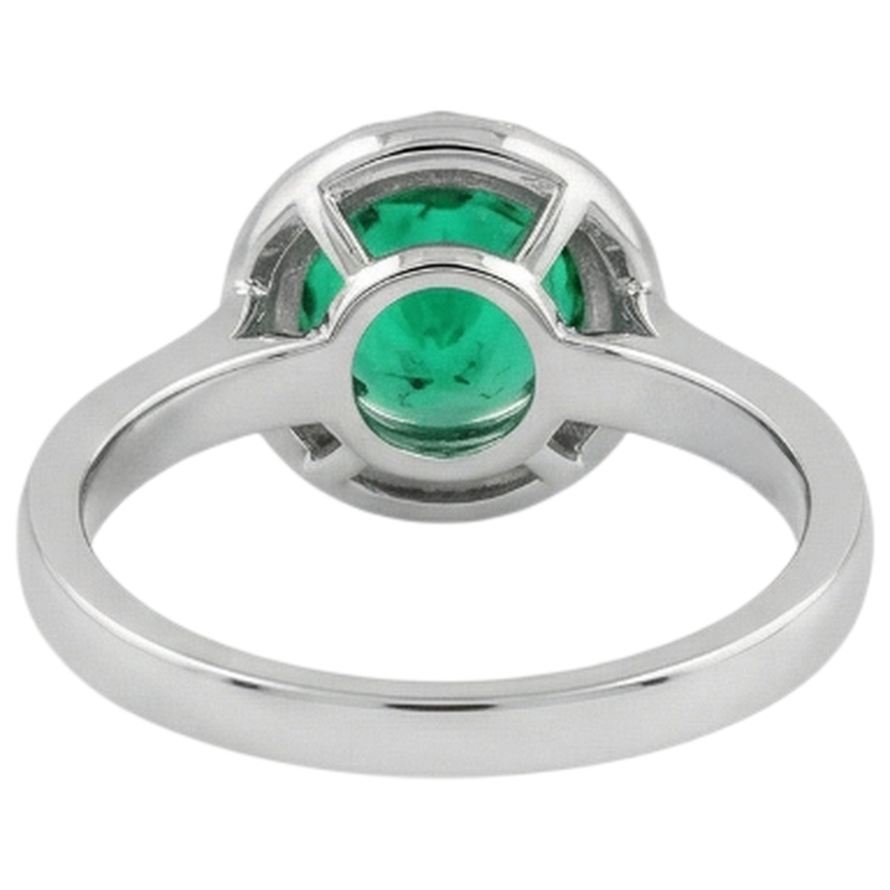 Natural Real ( Not Lab Grown ) Women’s Trendy Halo Ring Green Emerald GIA Engagement Jewelry