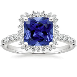 Women's Ceylon Sapphire Halo Ring