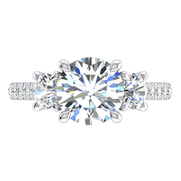 Women's Engagement Ring Round Natural Diamond