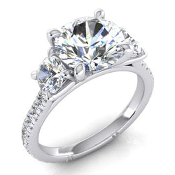 Women's Engagement Ring Round Mined Diamond