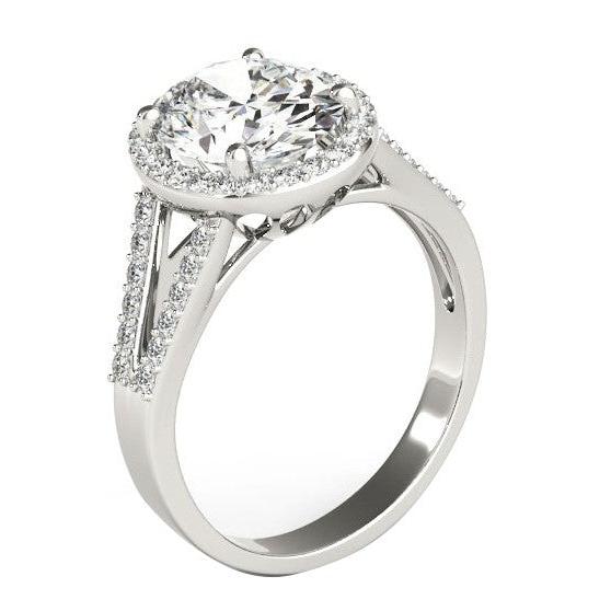 Women’s Halo Ring Oval Old Miner Huge Lab Grown Diamond Prong Split Shank 10 Carats