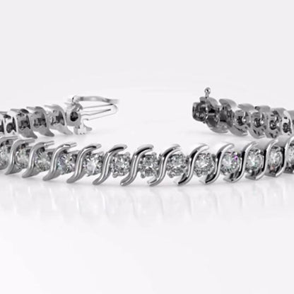 Women's S Link Lab Grown Diamond Gold Tennis Bracelet