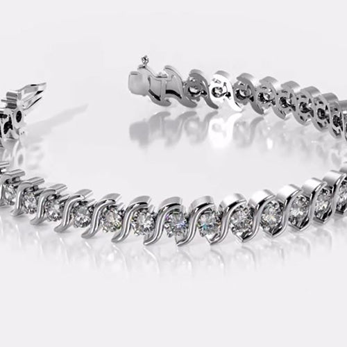 Women's S Link Lab Grown Diamond Gold Tennis Bracelet