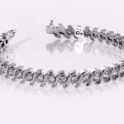 Women's S Link Lab Grown Diamond Gold Tennis Bracelet