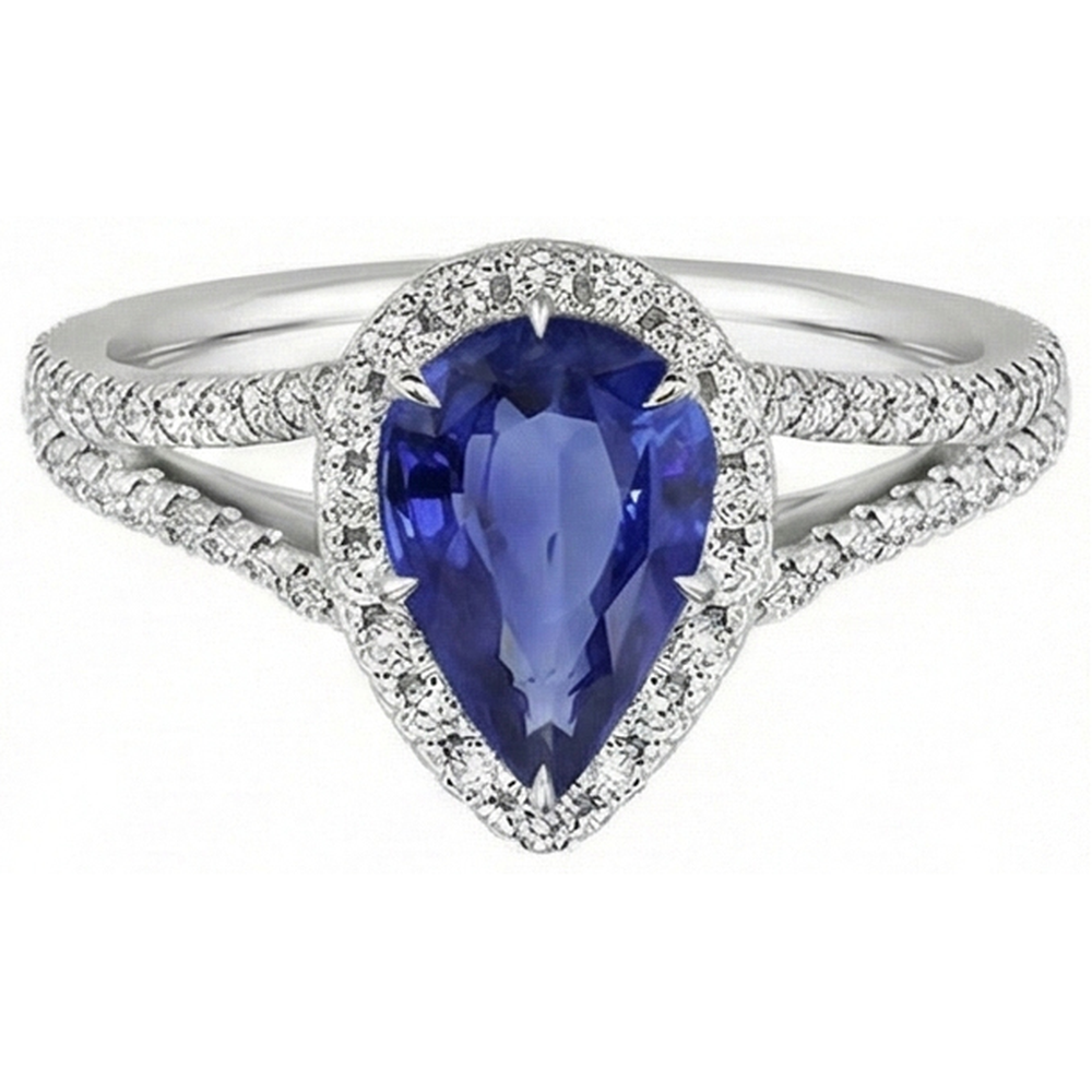 natural round sapphire 5.50ct ring close up detail